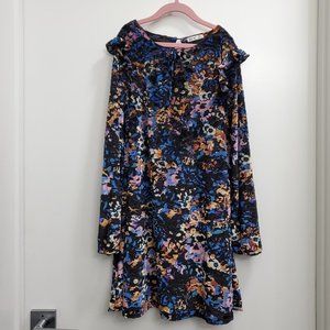 DEX Black/Blue/Orange/Pink Velour Fully Lined Long Sleeve Tunic Size M